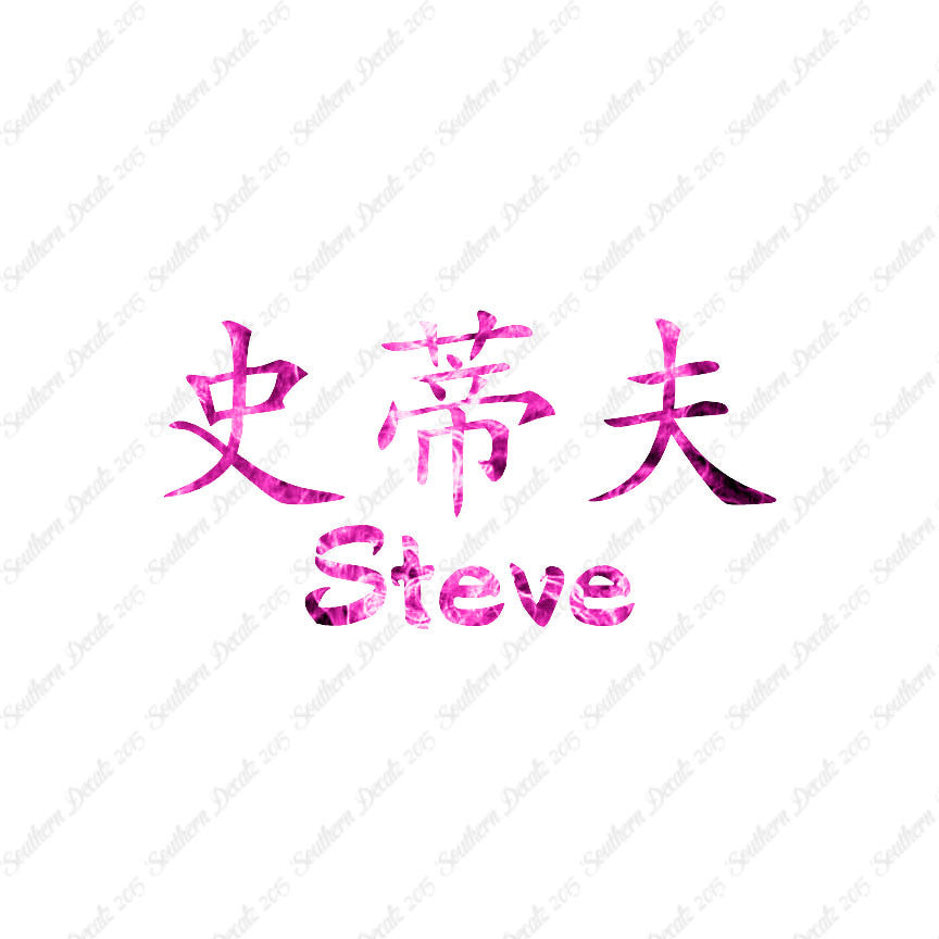 Chinese Name Symbols "Steve"