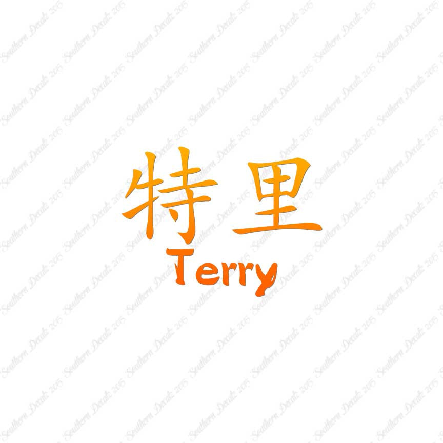 Chinese Name Symbols "Terry"