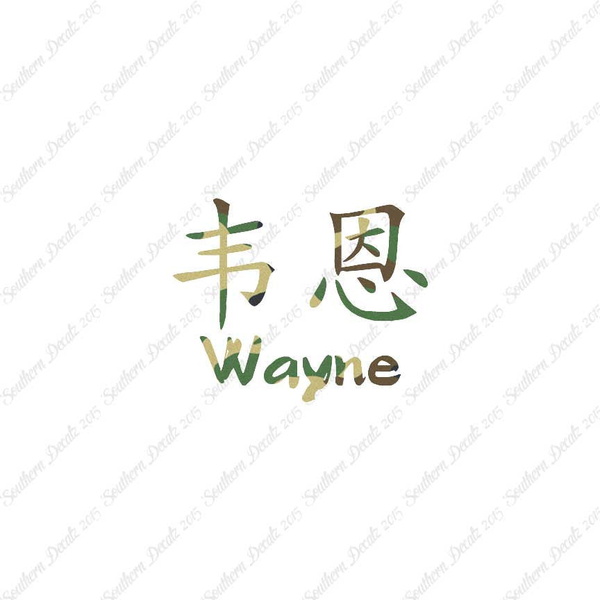 Chinese Name Symbols "Wayne"