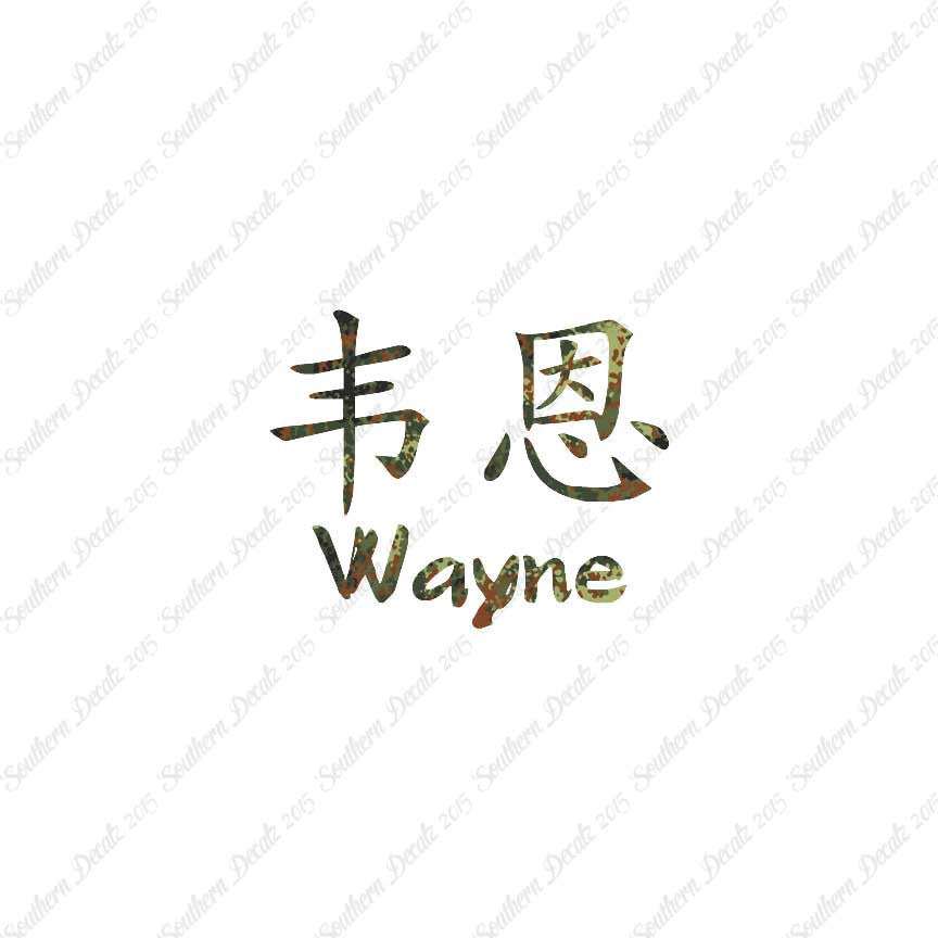 Chinese Name Symbols "Wayne"