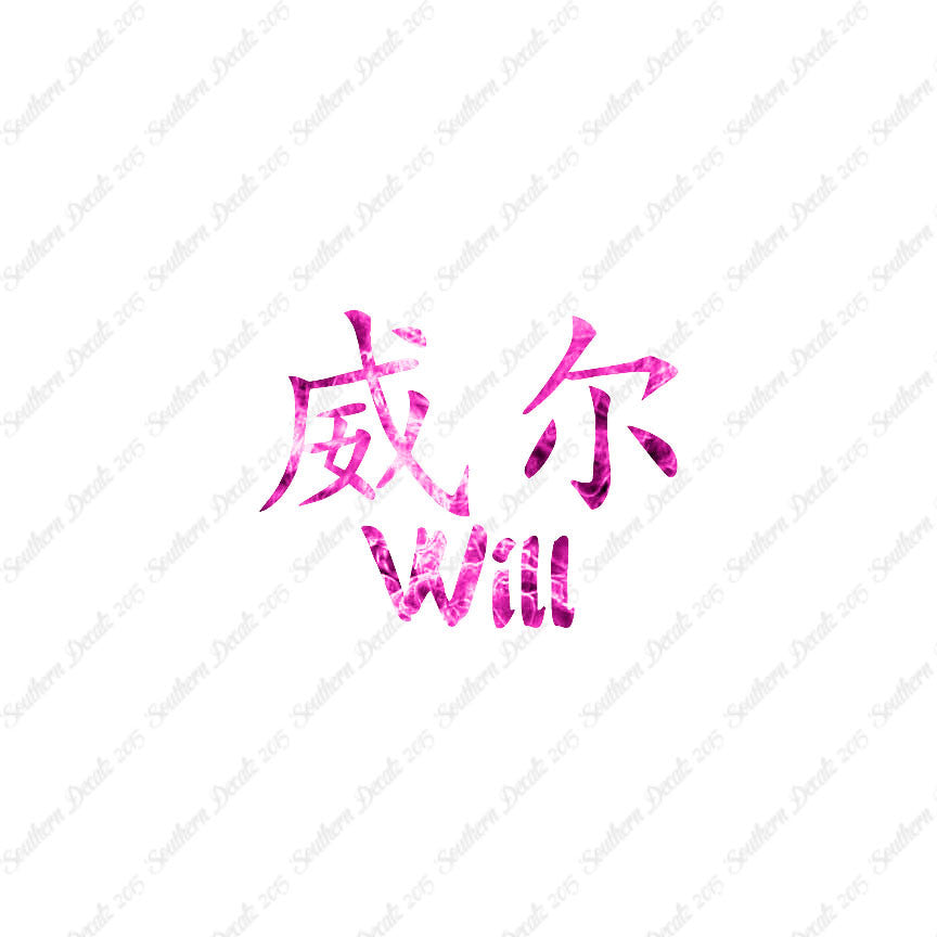 Chinese Name Symbols "Will"