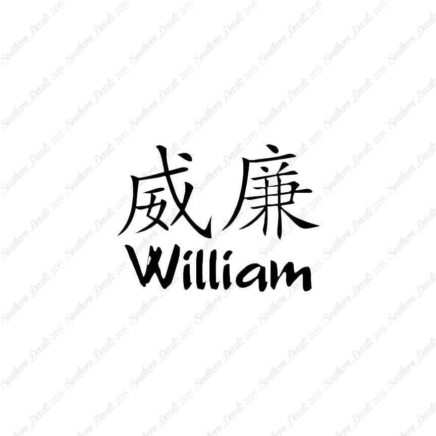 Chinese Name Symbols "William"