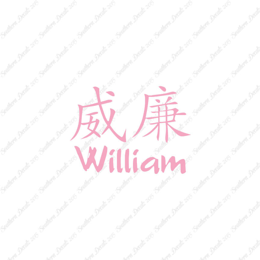 Chinese Name Symbols "William"