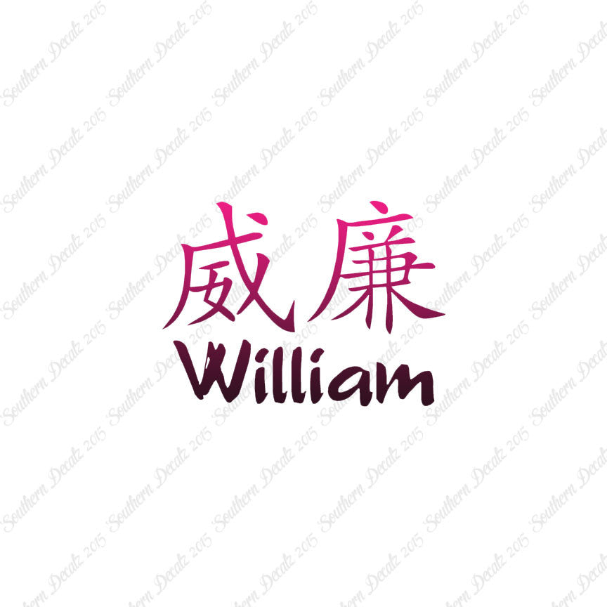 Chinese Name Symbols "William"