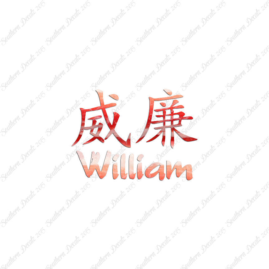 Chinese Name Symbols "William"