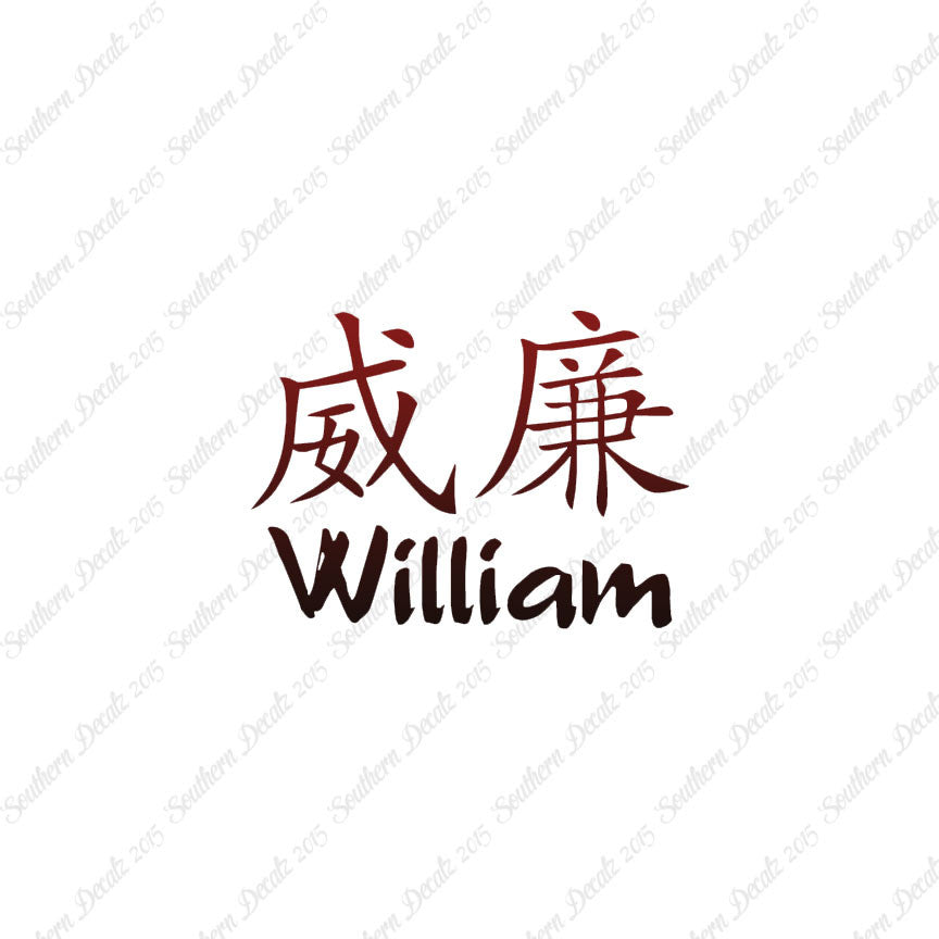 Chinese Name Symbols "William"