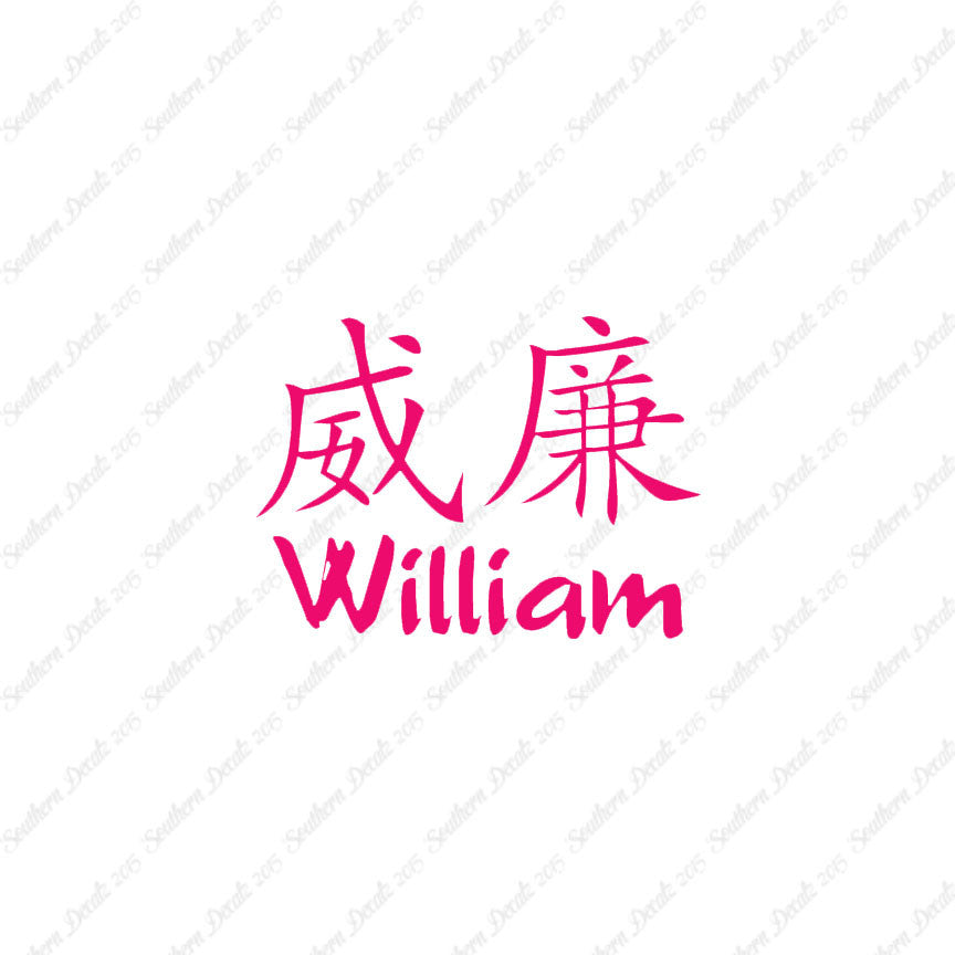 Chinese Name Symbols "William"
