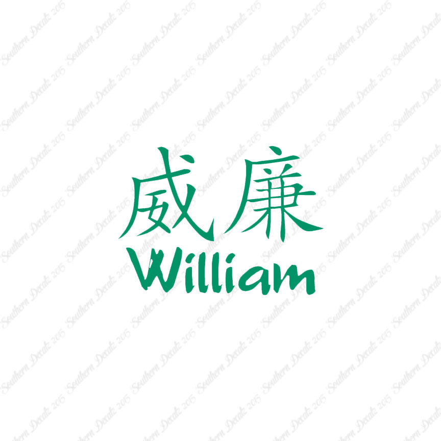 Chinese Name Symbols "William"