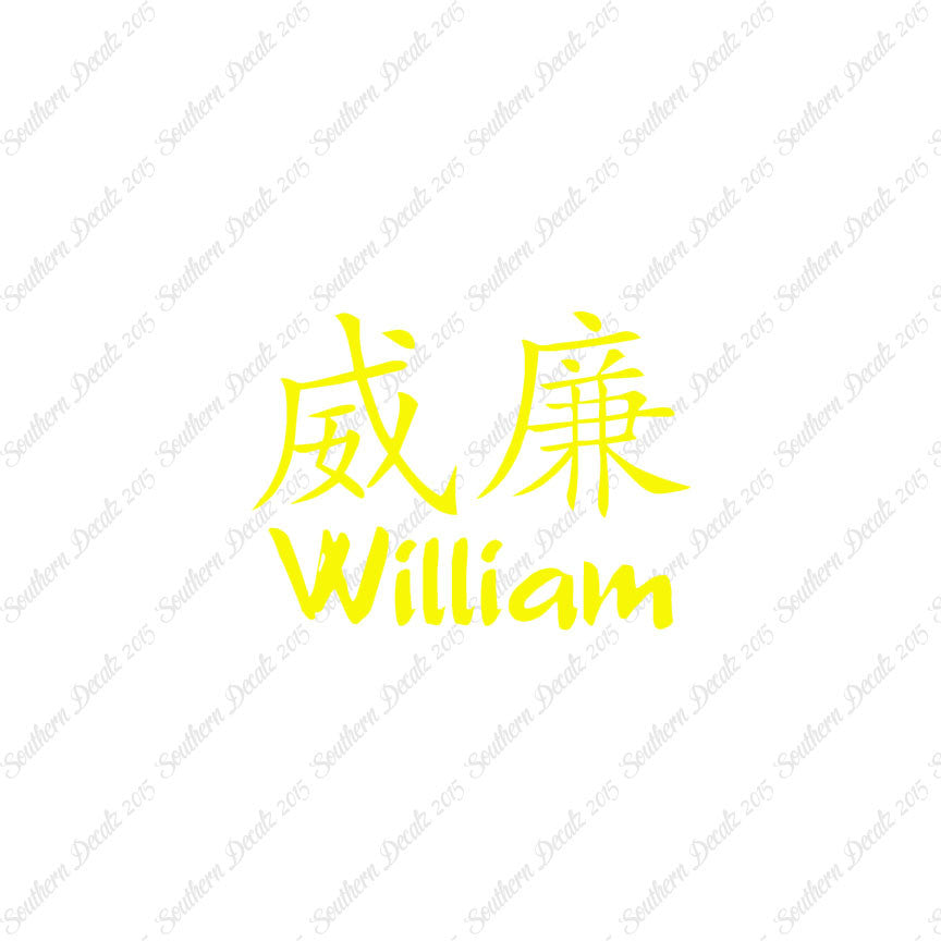 Chinese Name Symbols "William"