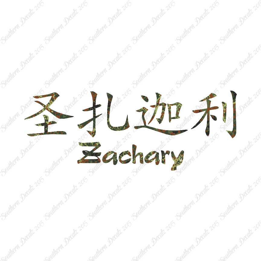 Chinese Name Symbols "Zachary"