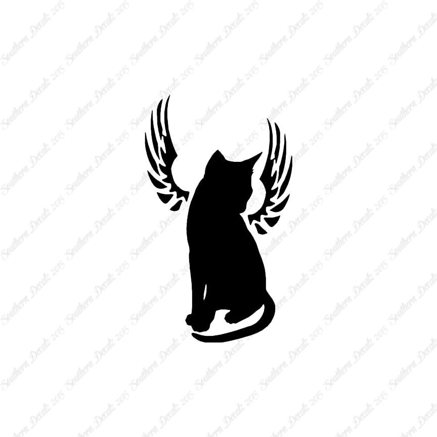 Angel Cat Memorial Wings