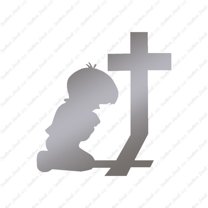 Boy Kneeling Prayer Cross