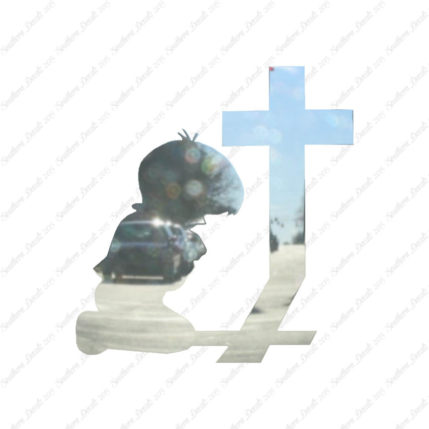 Boy Kneeling Prayer Cross