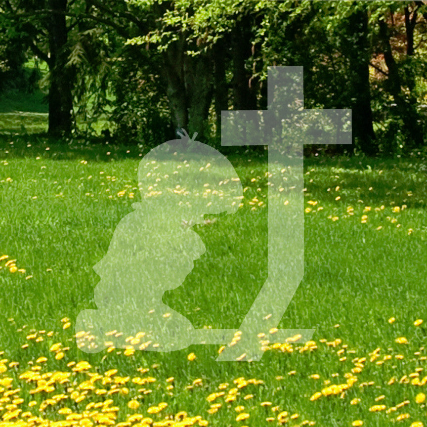 Boy Kneeling Prayer Cross