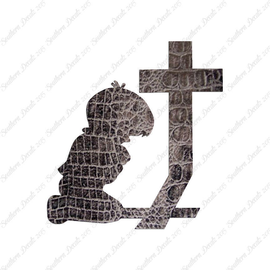 Boy Kneeling Prayer Cross