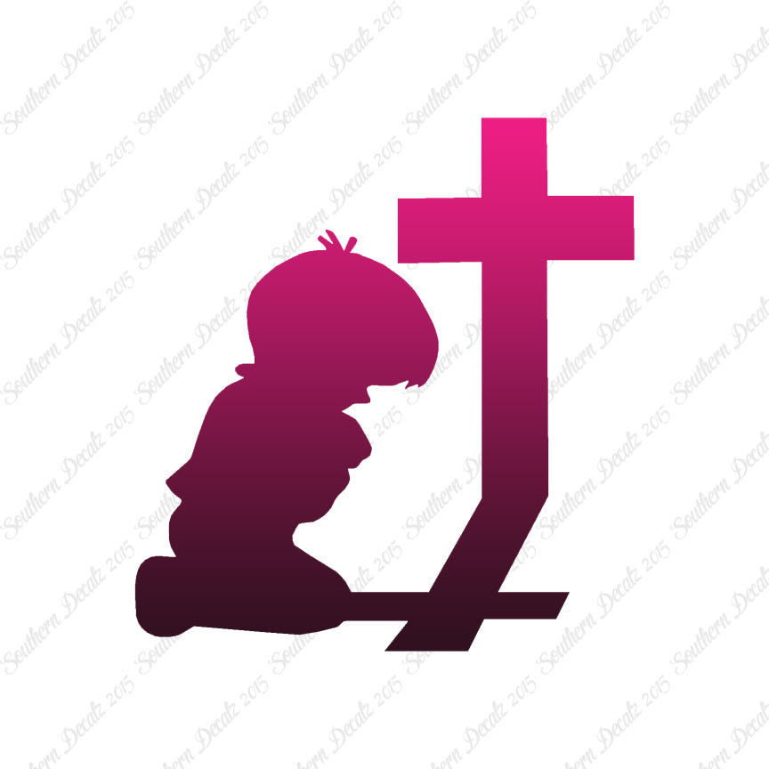 Boy Kneeling Prayer Cross