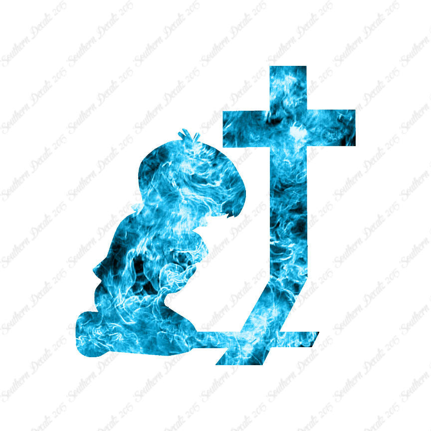Boy Kneeling Prayer Cross