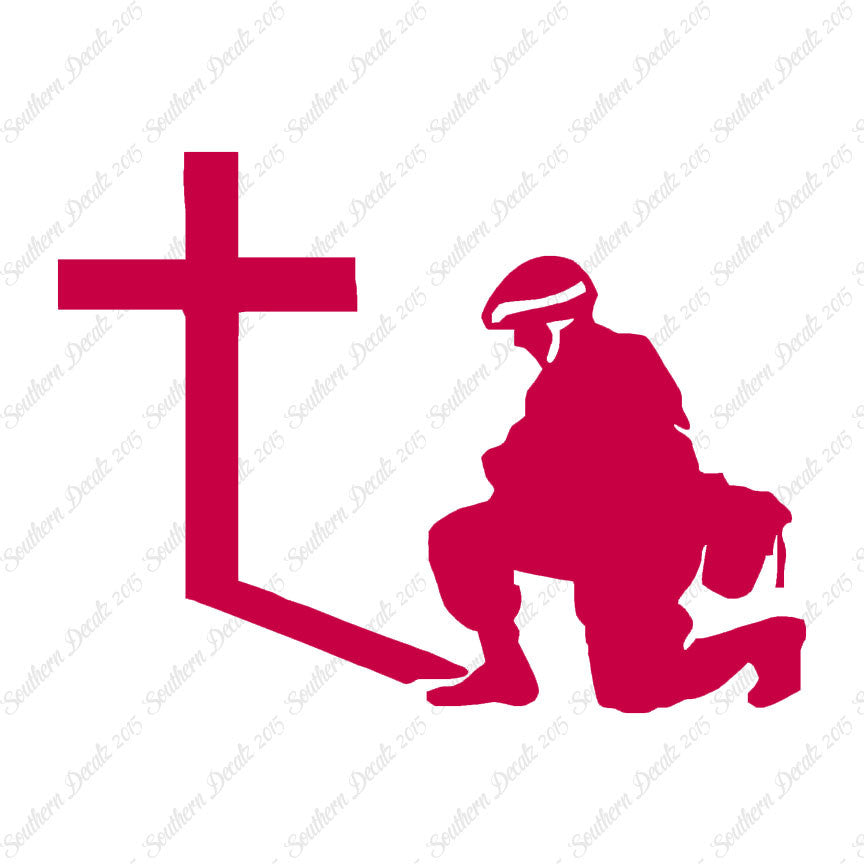 Soldier Kneeling Prayer Cross
