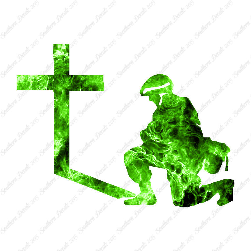 Soldier Kneeling Prayer Cross