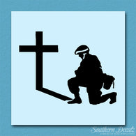 Soldier Kneeling Prayer Cross