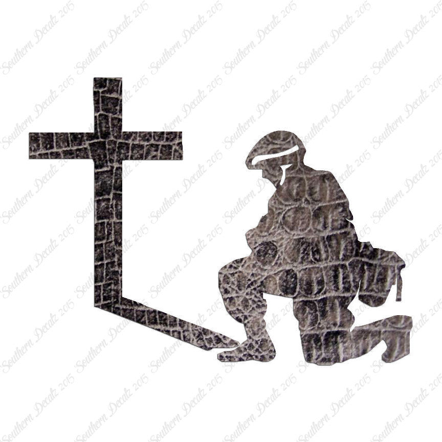 Soldier Kneeling Prayer Cross