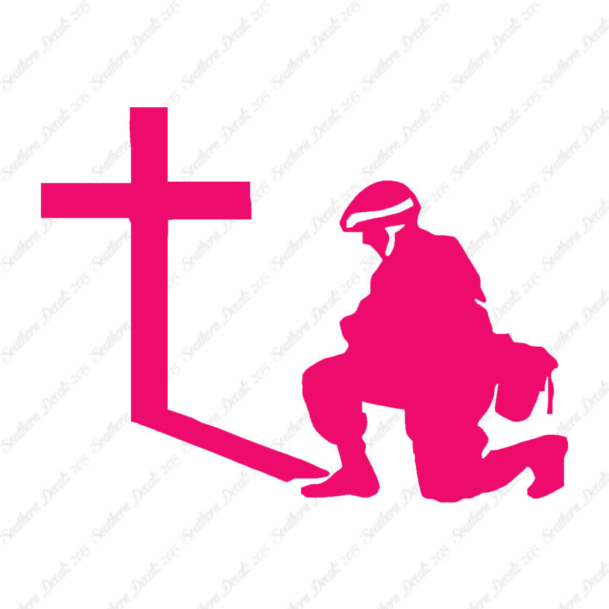 Soldier Kneeling Prayer Cross