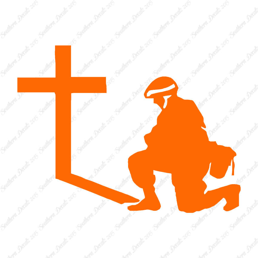 Soldier Kneeling Prayer Cross