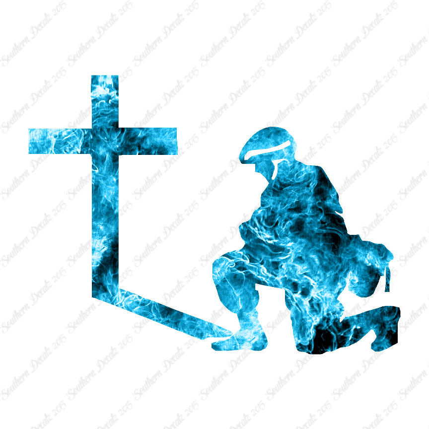 Soldier Kneeling Prayer Cross
