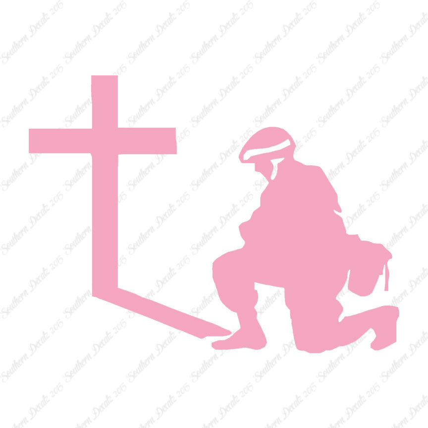 Soldier Kneeling Prayer Cross