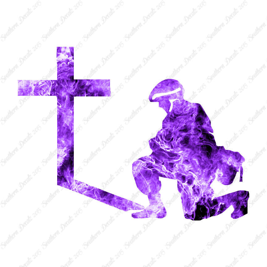 Soldier Kneeling Prayer Cross