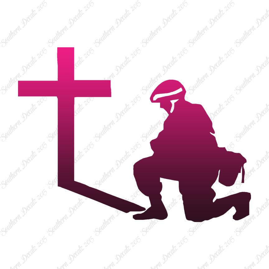 Soldier Kneeling Prayer Cross