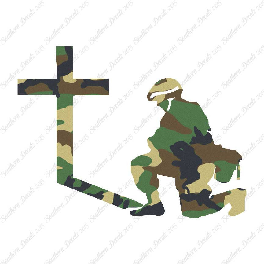 Soldier Kneeling Prayer Cross