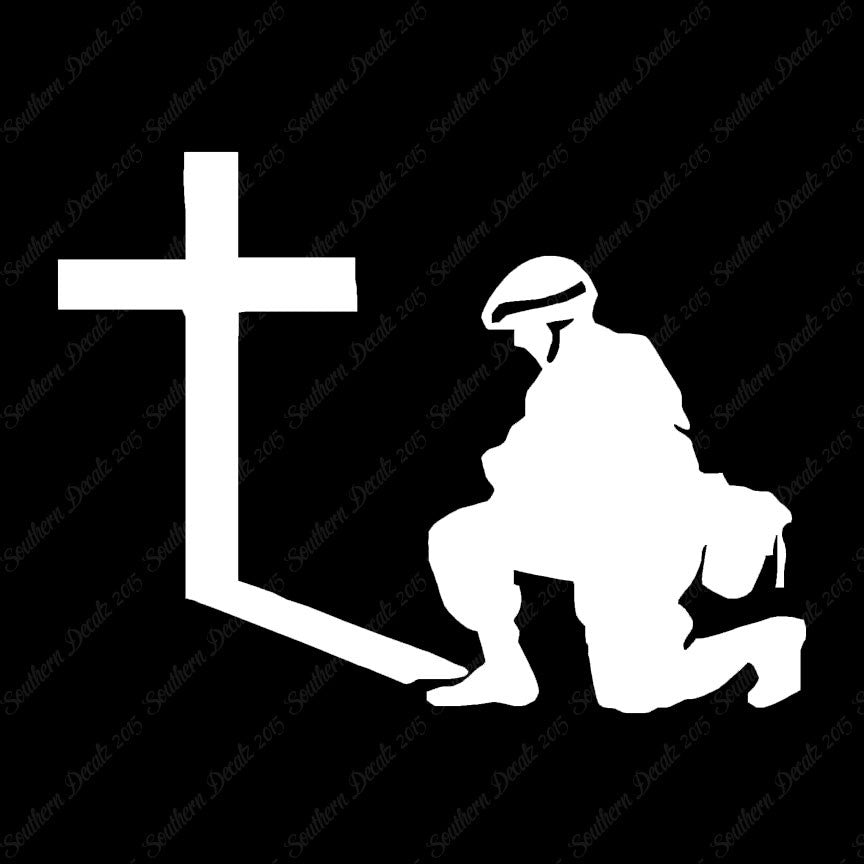Soldier Kneeling Prayer Cross
