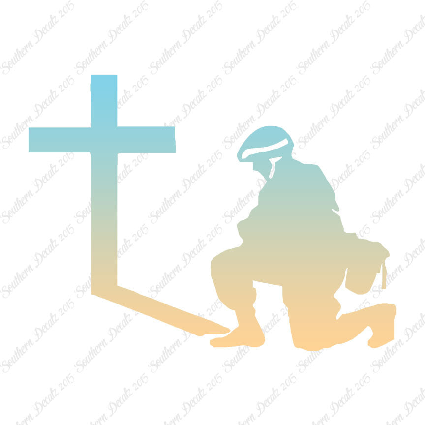 Soldier Kneeling Prayer Cross
