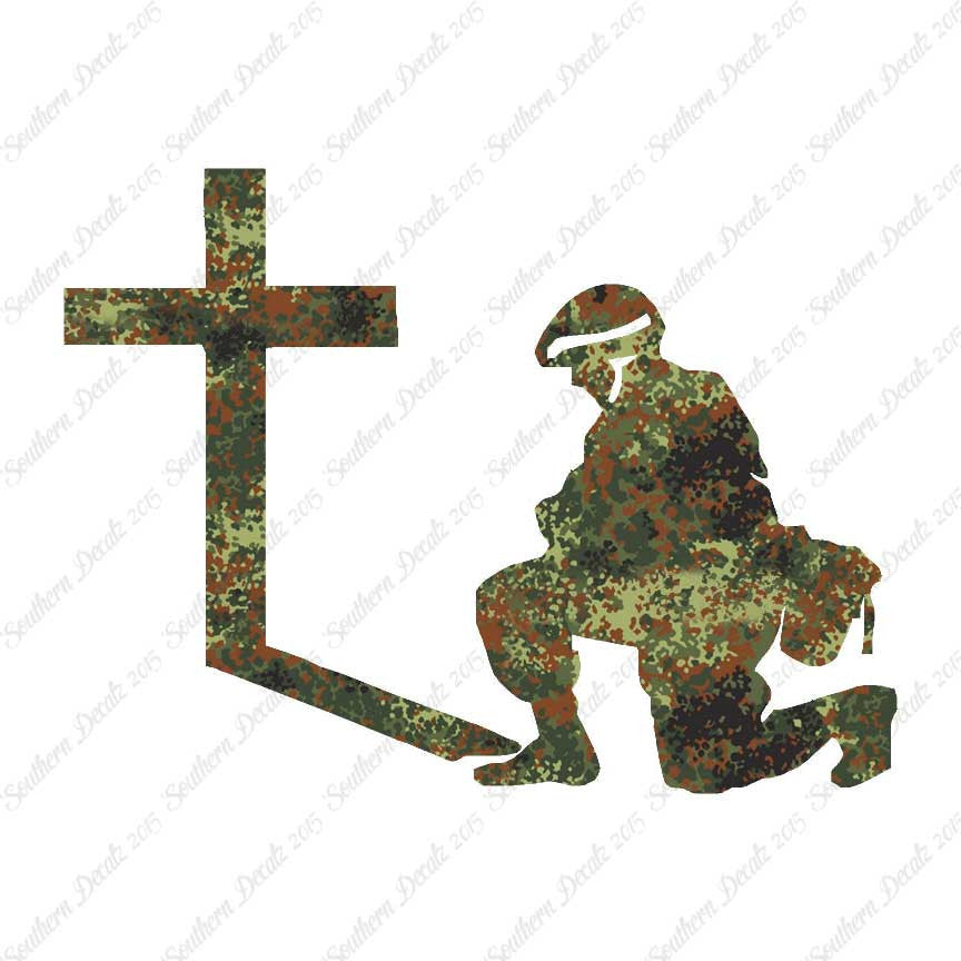 Soldier Kneeling Prayer Cross