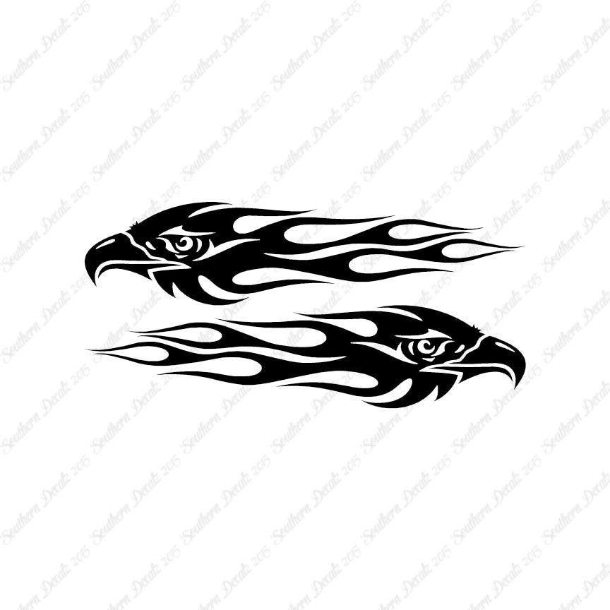 Pair Of Eagle Head Flames