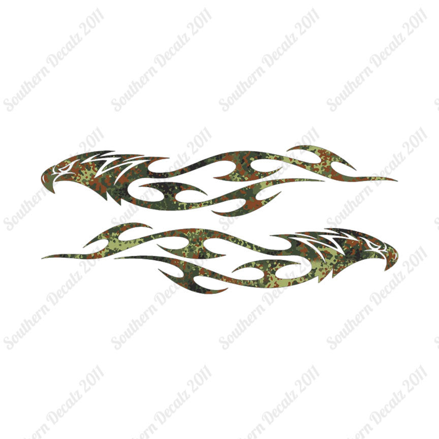 Pair Of Tribal Eagle Flames