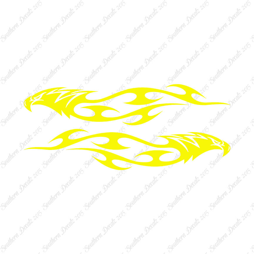 Pair Of Tribal Eagle Flames