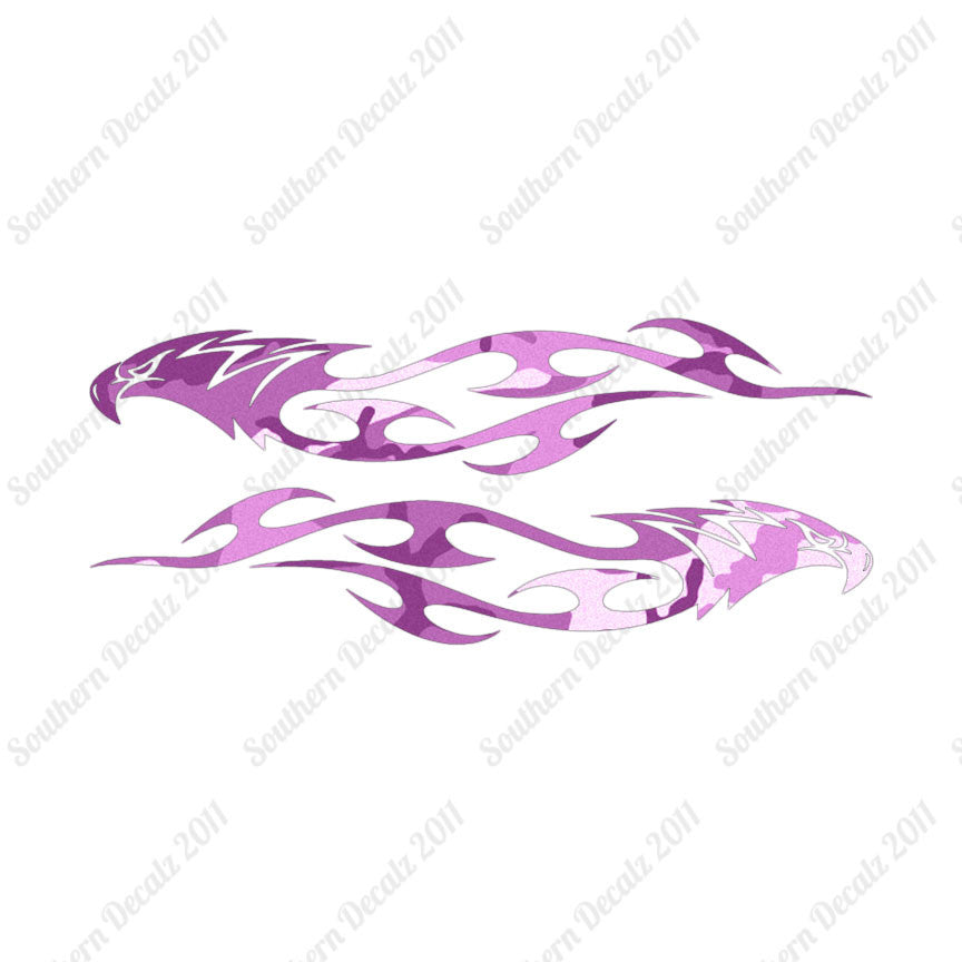 Pair Of Tribal Eagle Flames