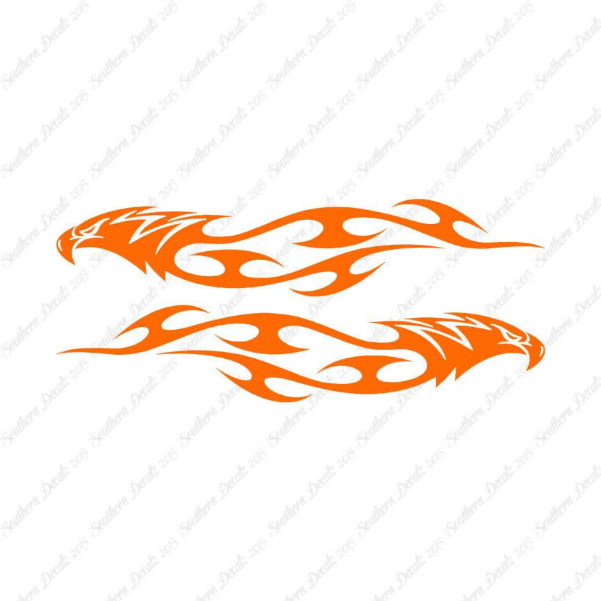 Pair Of Tribal Eagle Flames