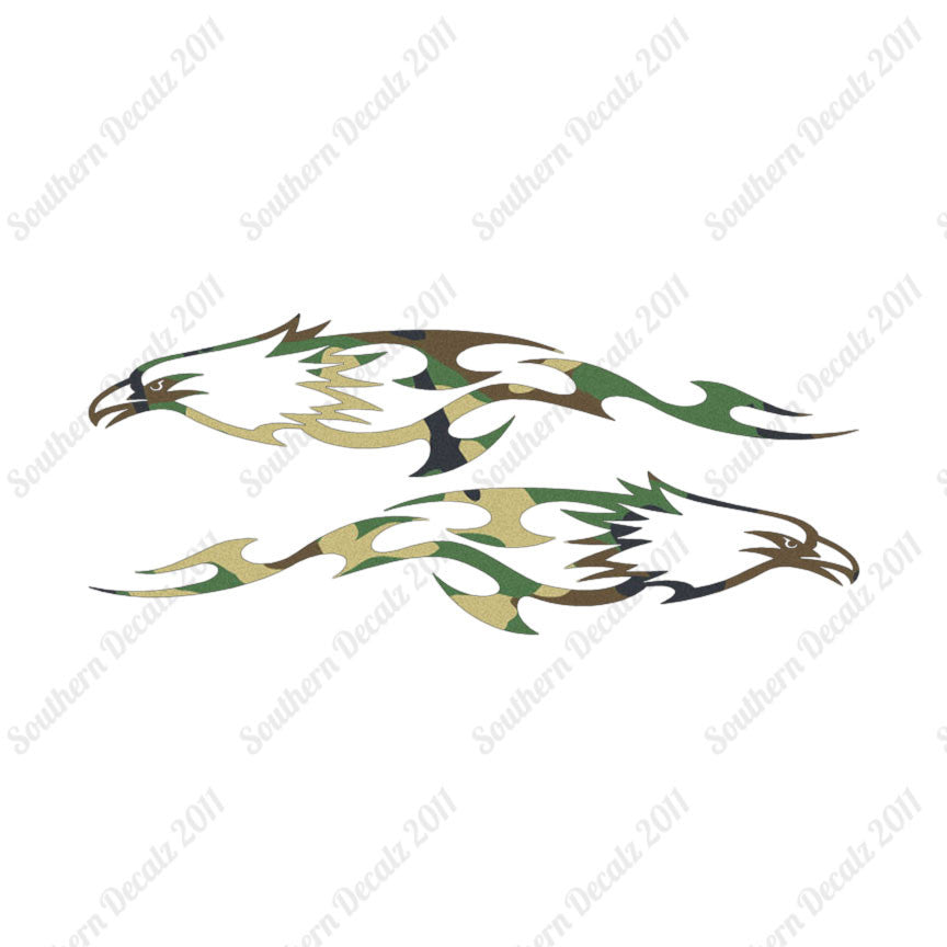 Pair of Bald Eagle Flames