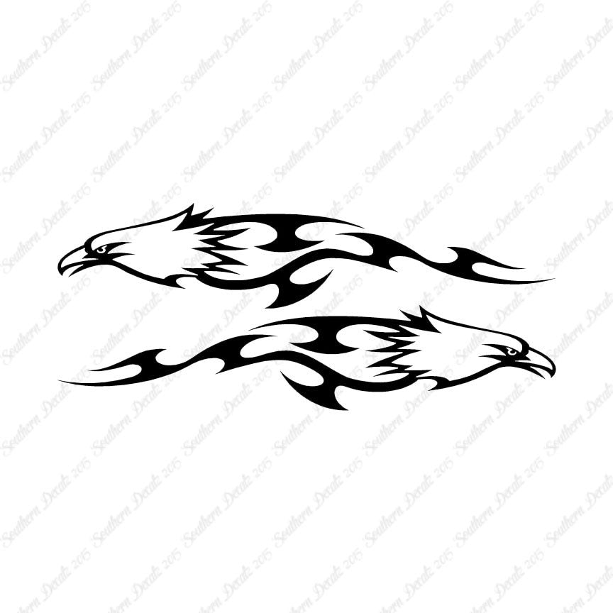 Pair of Bald Eagle Flames