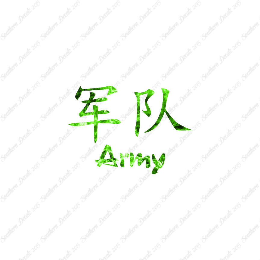 Chinese Symbols "Army"