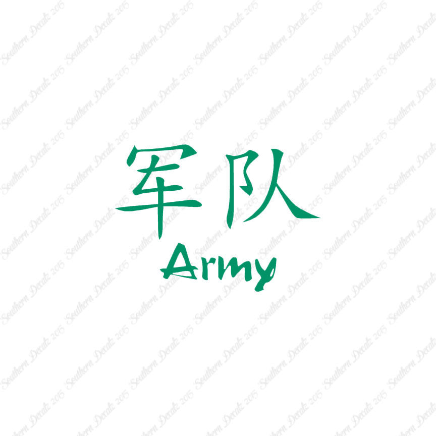 Chinese Symbols "Army"