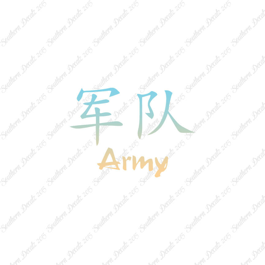 Chinese Symbols "Army"