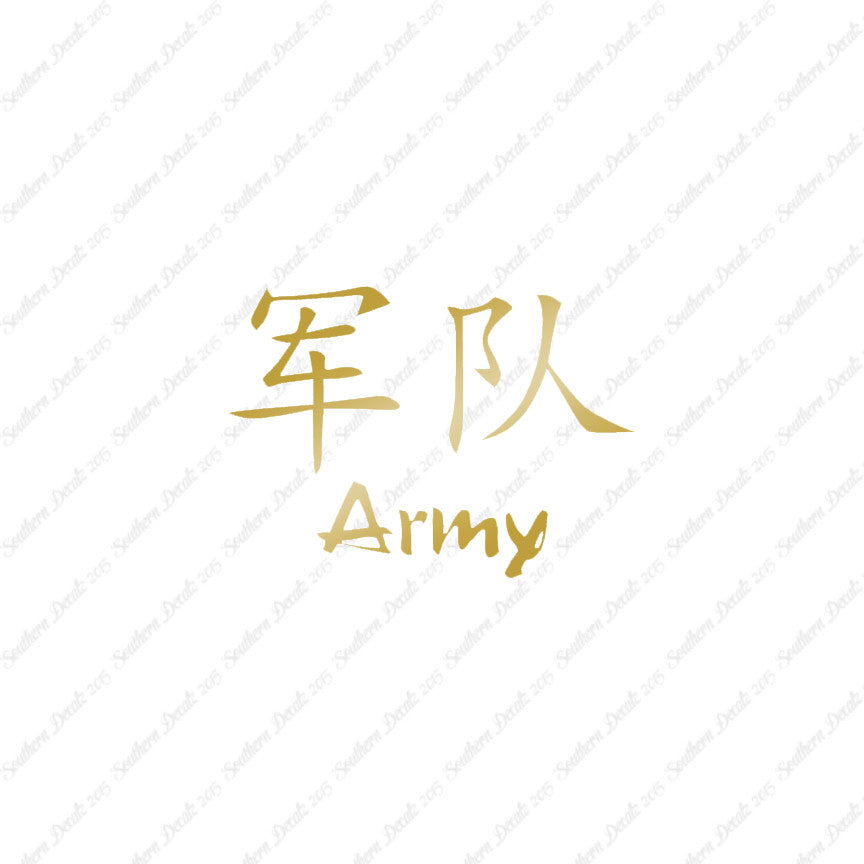 Chinese Symbols "Army"