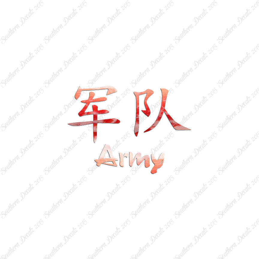 Chinese Symbols "Army"