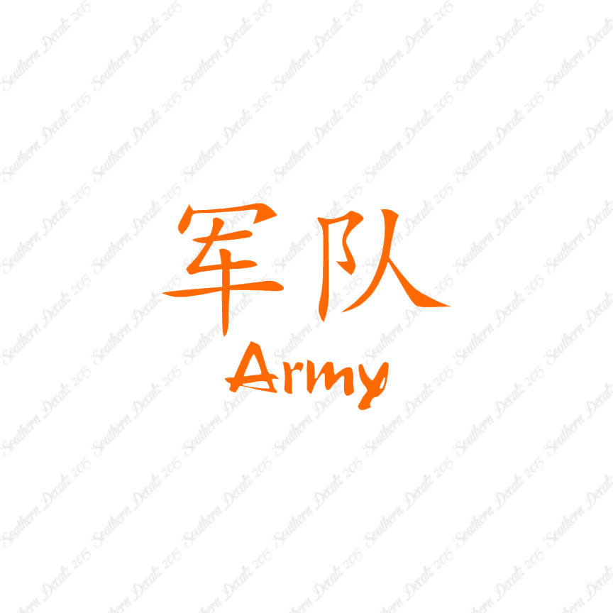 Chinese Symbols "Army"