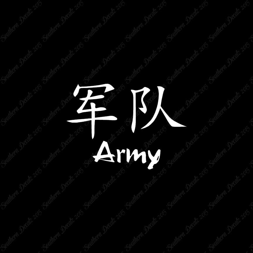 Chinese Symbols "Army"
