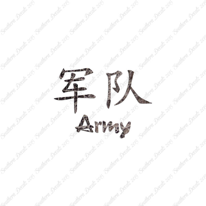 Chinese Symbols "Army"